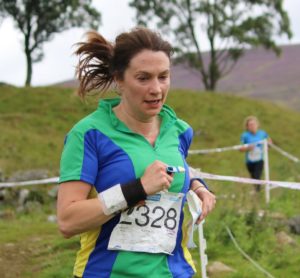 Kathryn Neill finishing Day 5 at the Scottish 6 Days 2017